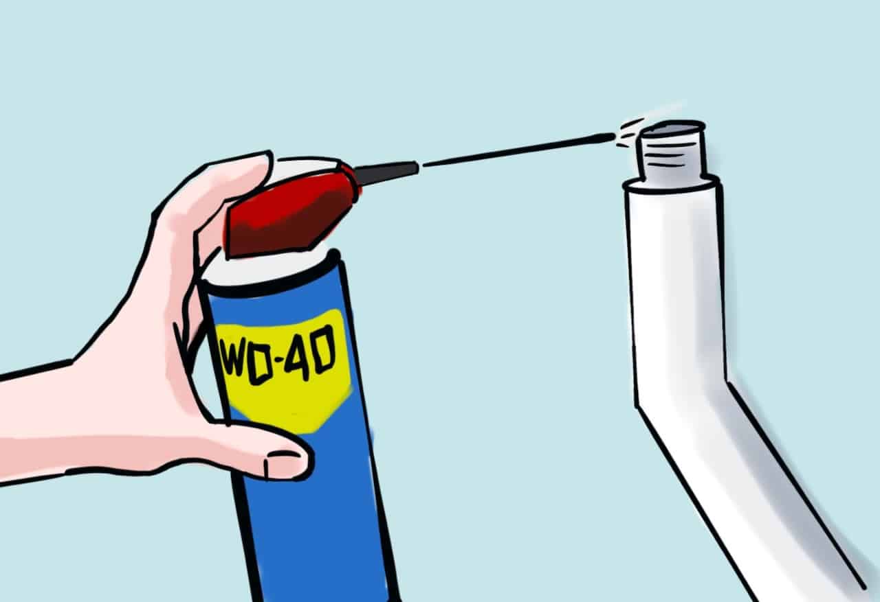 spray wd 40 to threads of shower arm